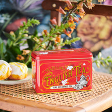 Innles mynd í myndavísara, Vintage Victorian Red 40 Teabag Tin